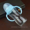 Bpa Free Silicone Cover Glass Baby Drinking Feeding Bottle With Handle